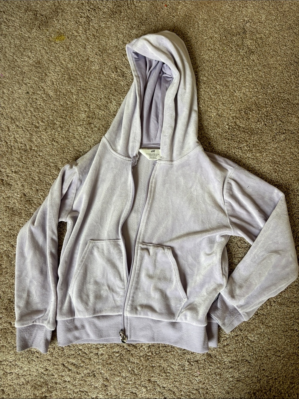 H&M velour light purple hoodie